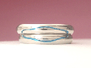 プラチナ　結婚指輪　ブルー