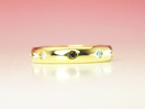 結婚指輪　ブラックダイヤ　ゴールド