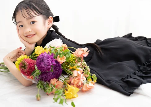 七五三写真monotone×flower