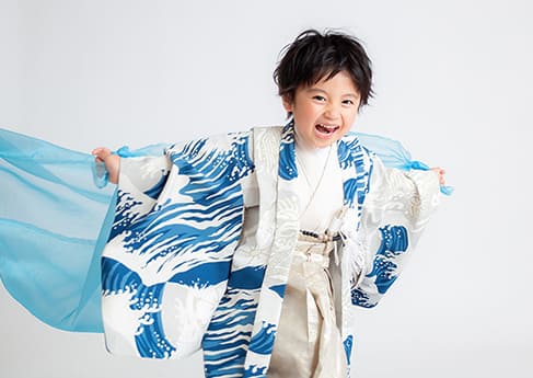 七五三写真cloth colors blue waves