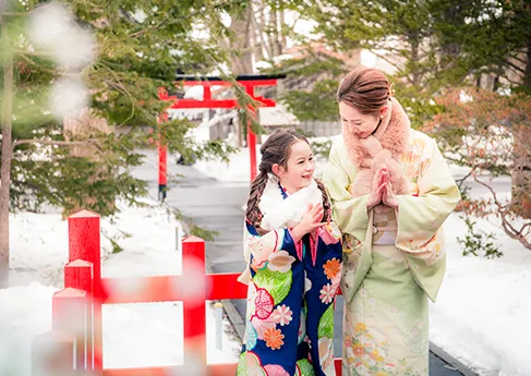 七五三写真亀田八幡宮ロケ撮影